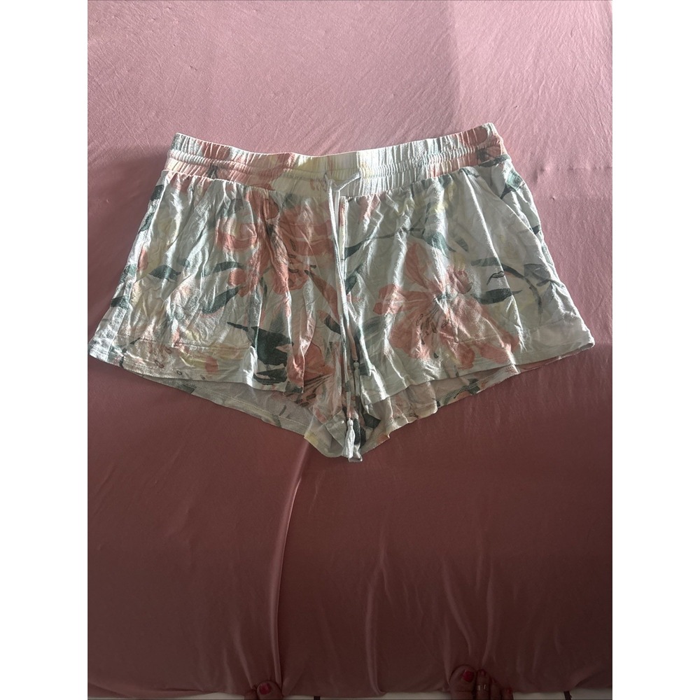 Stars Above Marled Soft Lounge Shorts XL Multicolor Floral Drawstring Sleepwear